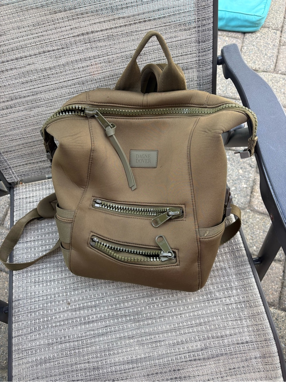 Dagne Dover Men's Olive Backpack with Dual Zip Pockets